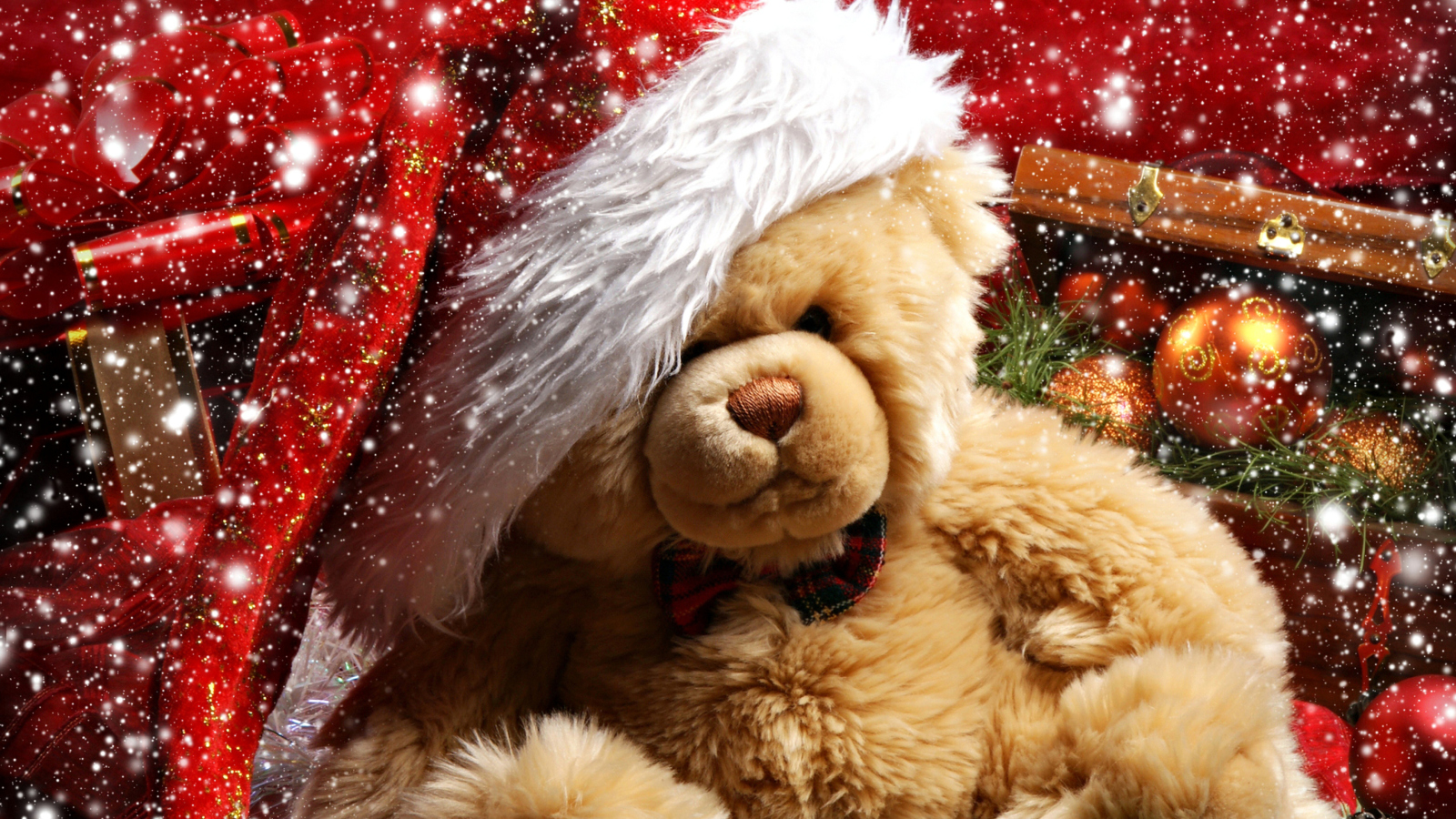 Screenshot №1 pro téma Christmas Teddy Bear 1600x900