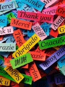 Обои Pieces of Paper with Phrase Thank You 132x176