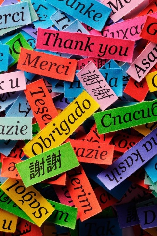 Sfondi Pieces of Paper with Phrase Thank You 320x480