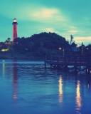 Sfondi Lighthouse At Twilight 128x160