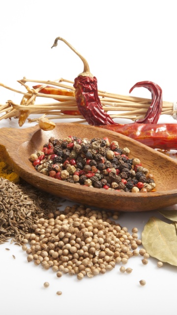 Spices and black pepper wallpaper 360x640