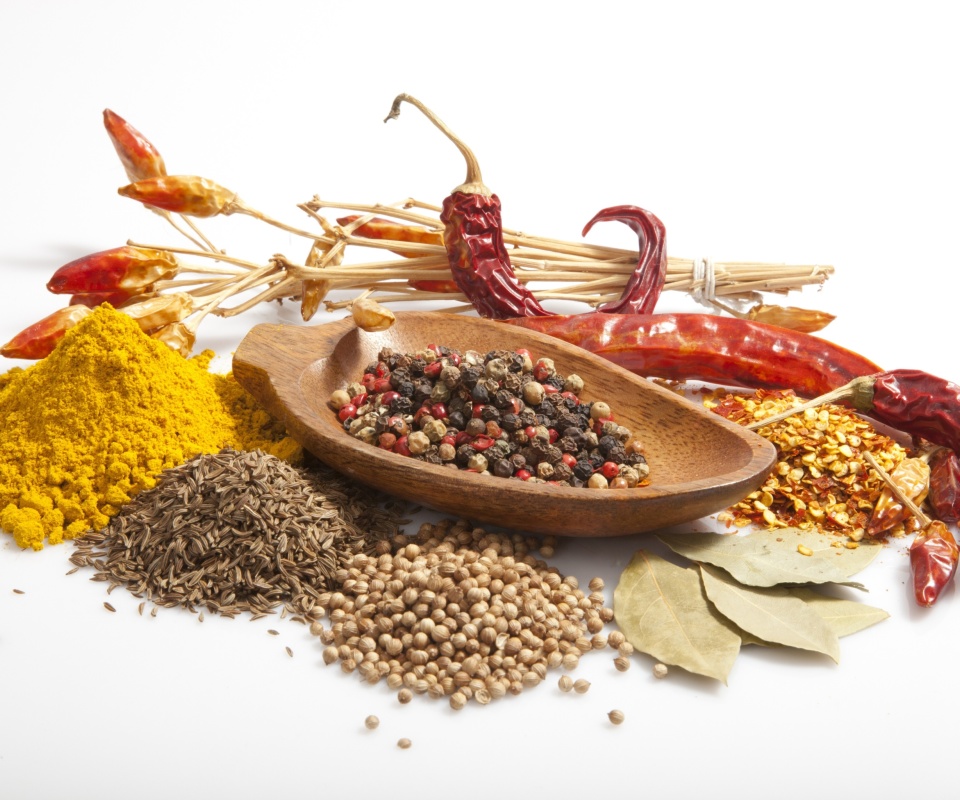 Spices and black pepper wallpaper 960x800