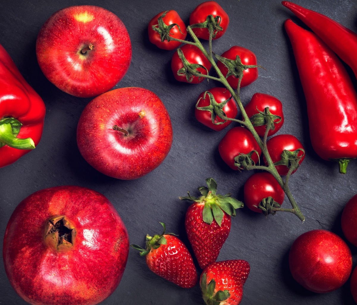 Red fruits and vegetables screenshot #1 1200x1024