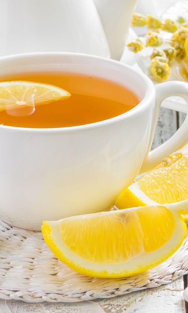 Обои Tea with Citron 768x1280