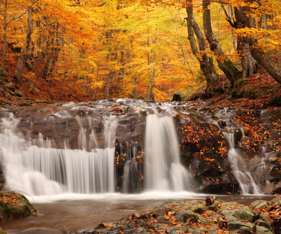 Autumn Waterfall wallpaper 960x800