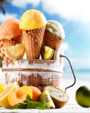 Обои Meltdown Ice Cream on Beach 128x160