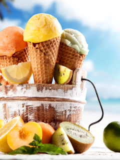 Meltdown Ice Cream on Beach wallpaper 240x320