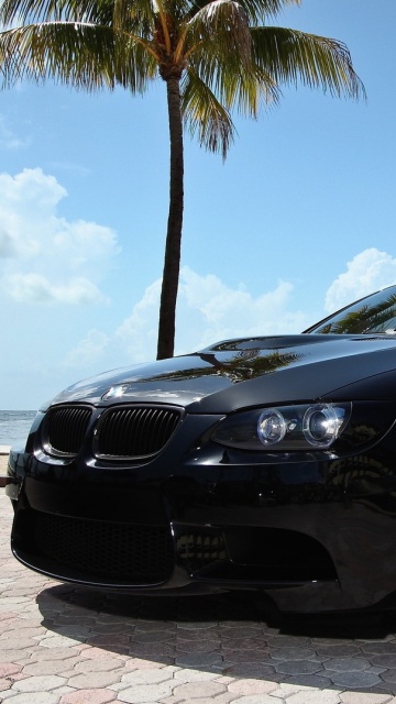 Das BMW M3 E92 Black Edition Wallpaper 360x640