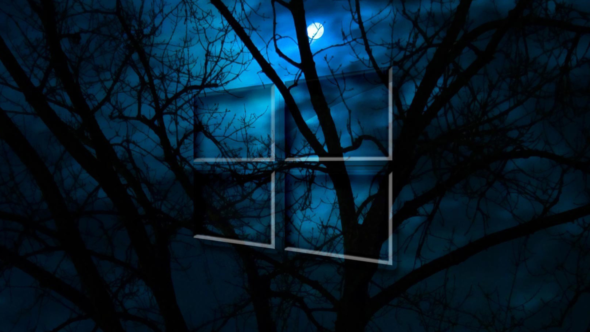 Das Windows 10 HD Moon Night Wallpaper 1920x1080