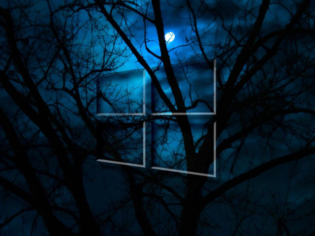 Обои Windows 10 HD Moon Night 640x480