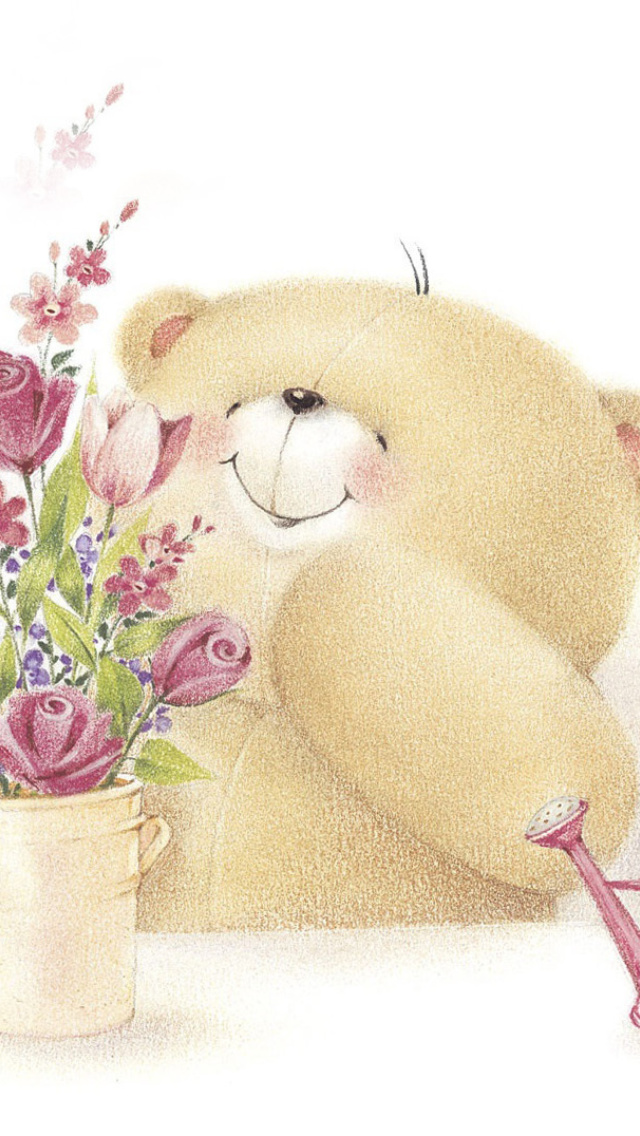 Fondo de pantalla Forever Friends Teddy Bear 640x1136