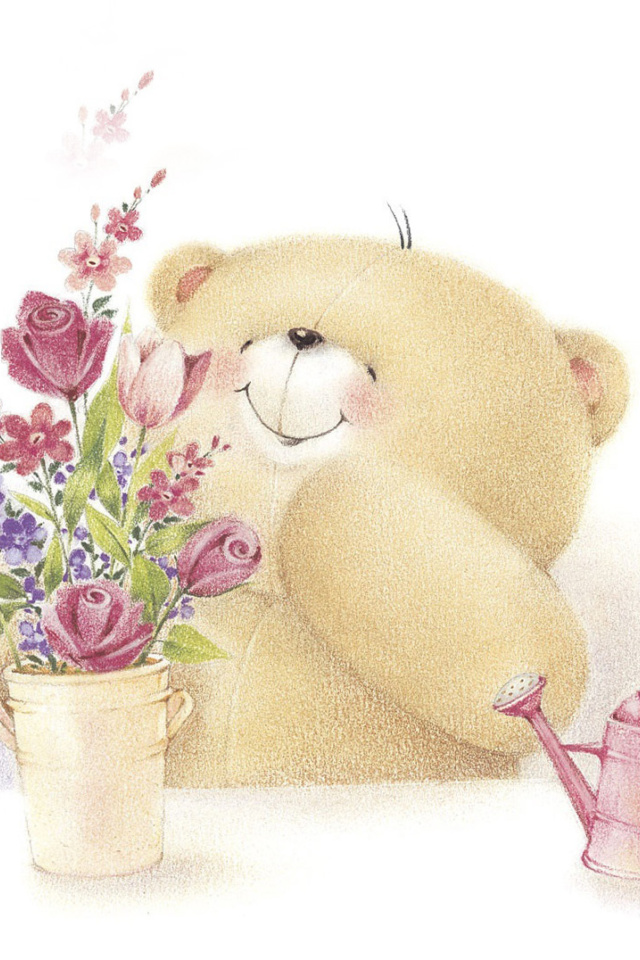 Das Forever Friends Teddy Bear Wallpaper 640x960