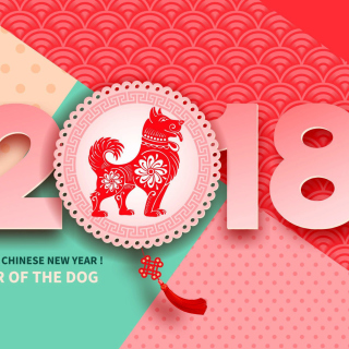 Картинка 2018 New Year Chinese year of the Dog для телефона и на рабочий стол iPad mini 2
