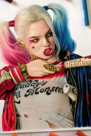 Margot Robbie in Suicide Squad wallpaper 320x480