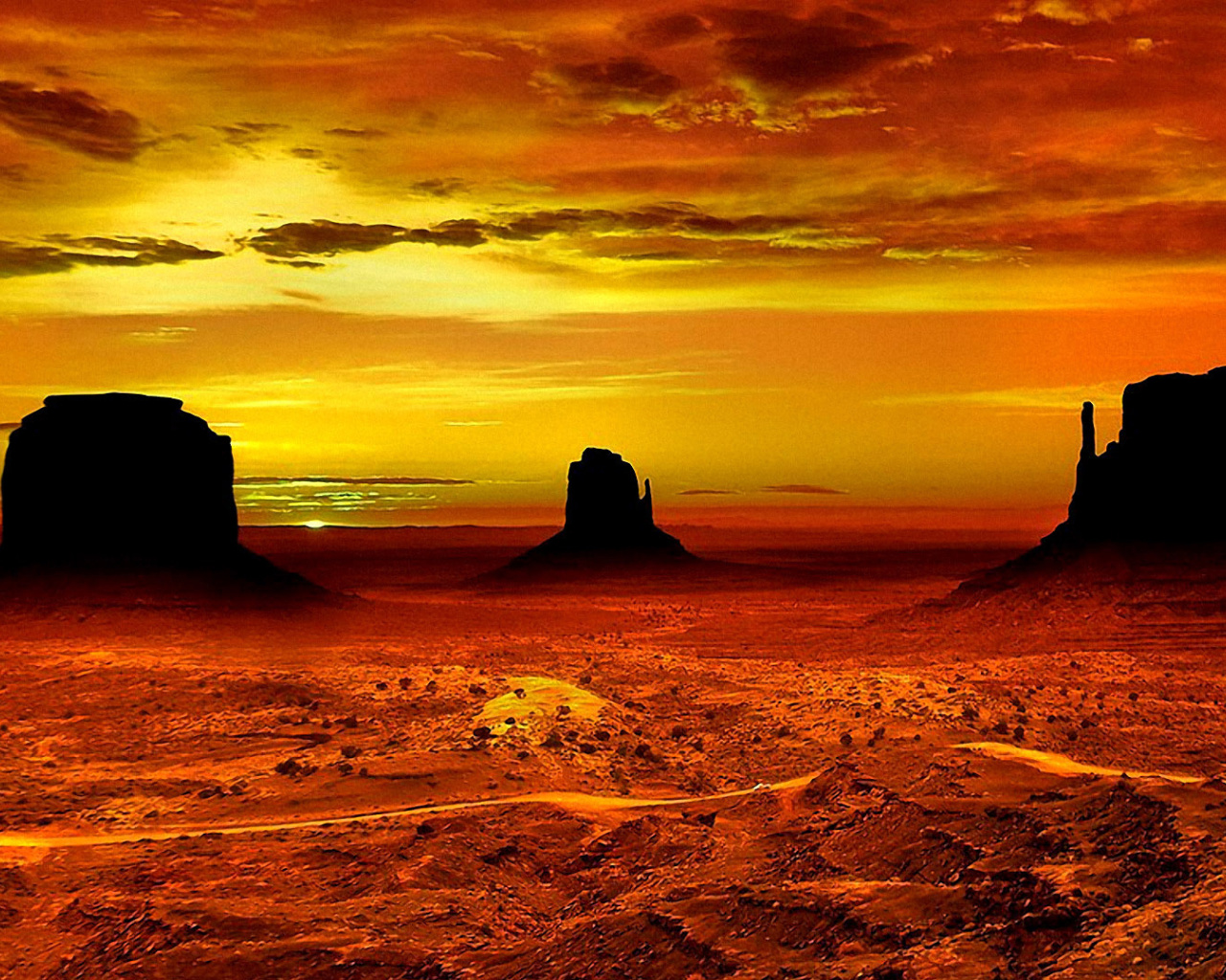 Screenshot №1 pro téma Monument Valley Navajo Tribal Park in Arizona 1280x1024