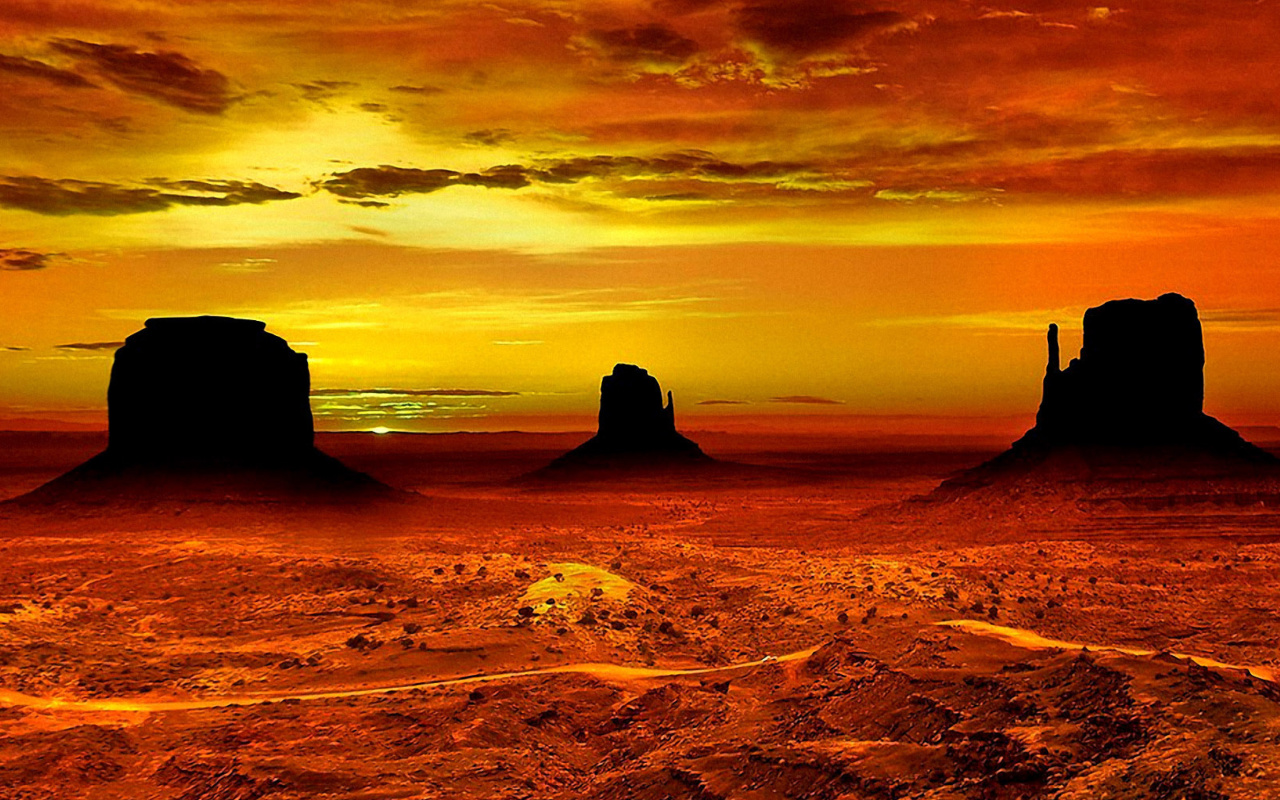 Fondo de pantalla Monument Valley Navajo Tribal Park in Arizona 1280x800