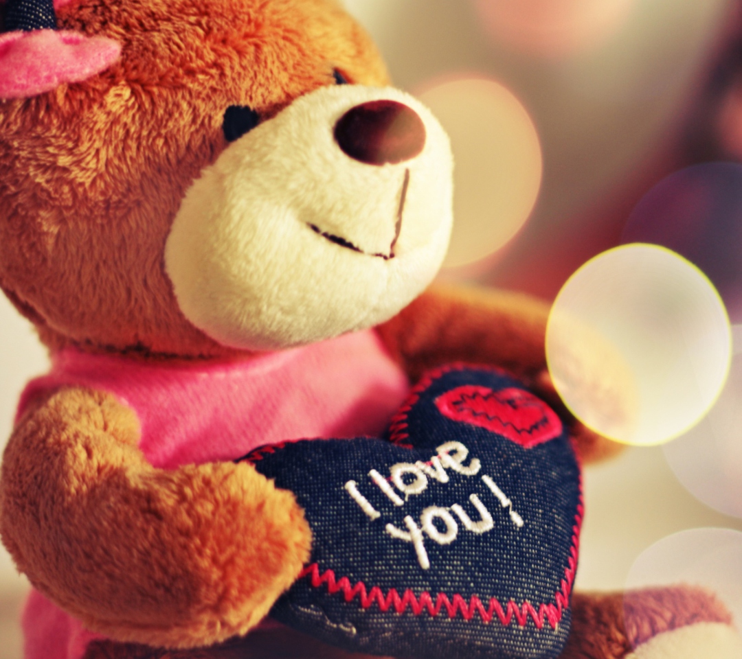I Love You Teddy Bear wallpaper 1080x960