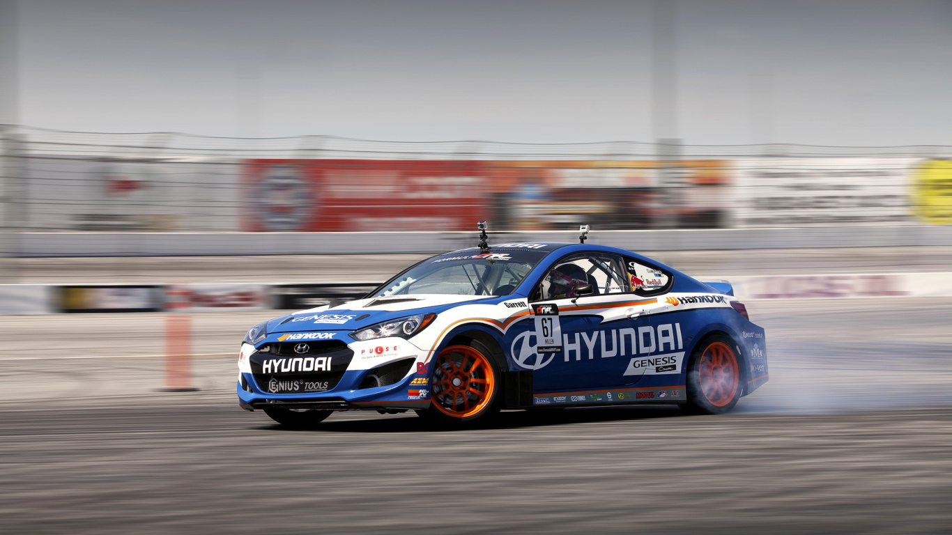 Screenshot №1 pro téma Hyundai Genesis Coupe Race Cars 1366x768