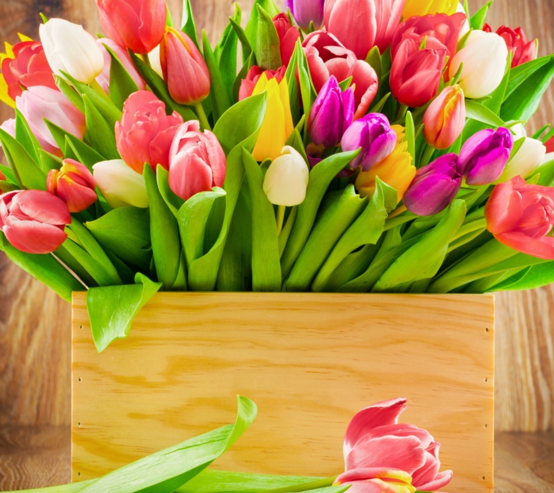 Fondo de pantalla Bunch of tulips 1080x960