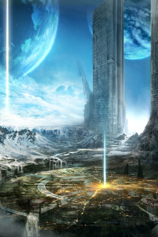 Das Fantasy Space World Wallpaper 320x480