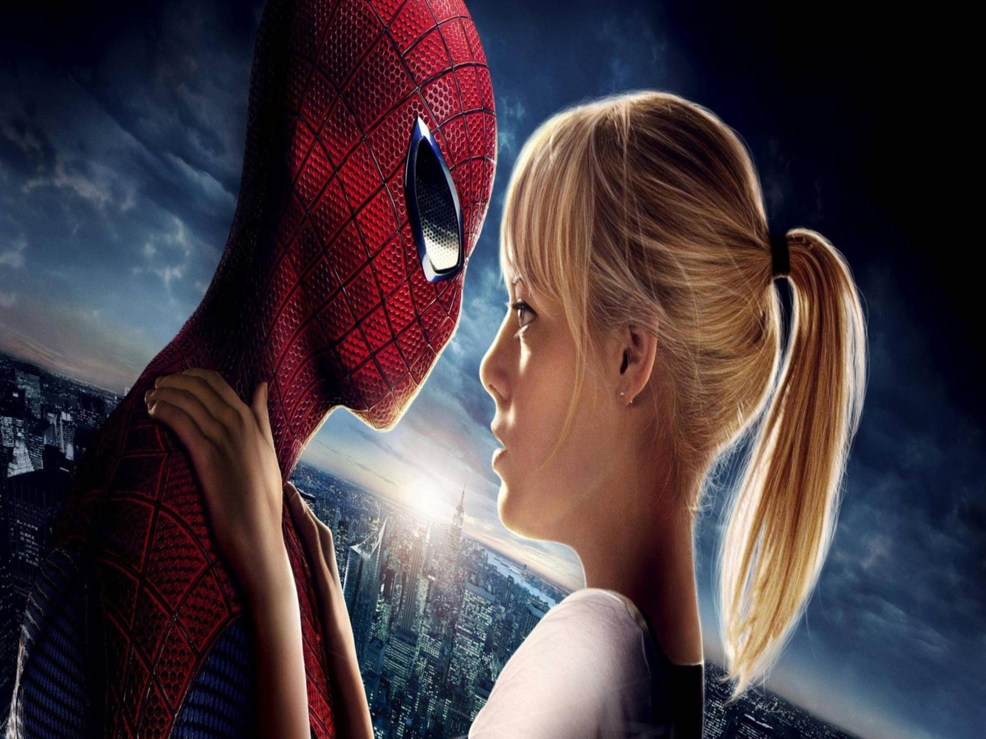 Das Amazing Spider Man And Emma Stone Wallpaper 1400x1050