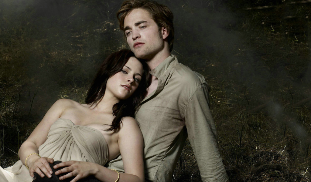 Обои Kristen Stewart and Robert Pattinson 1024x600