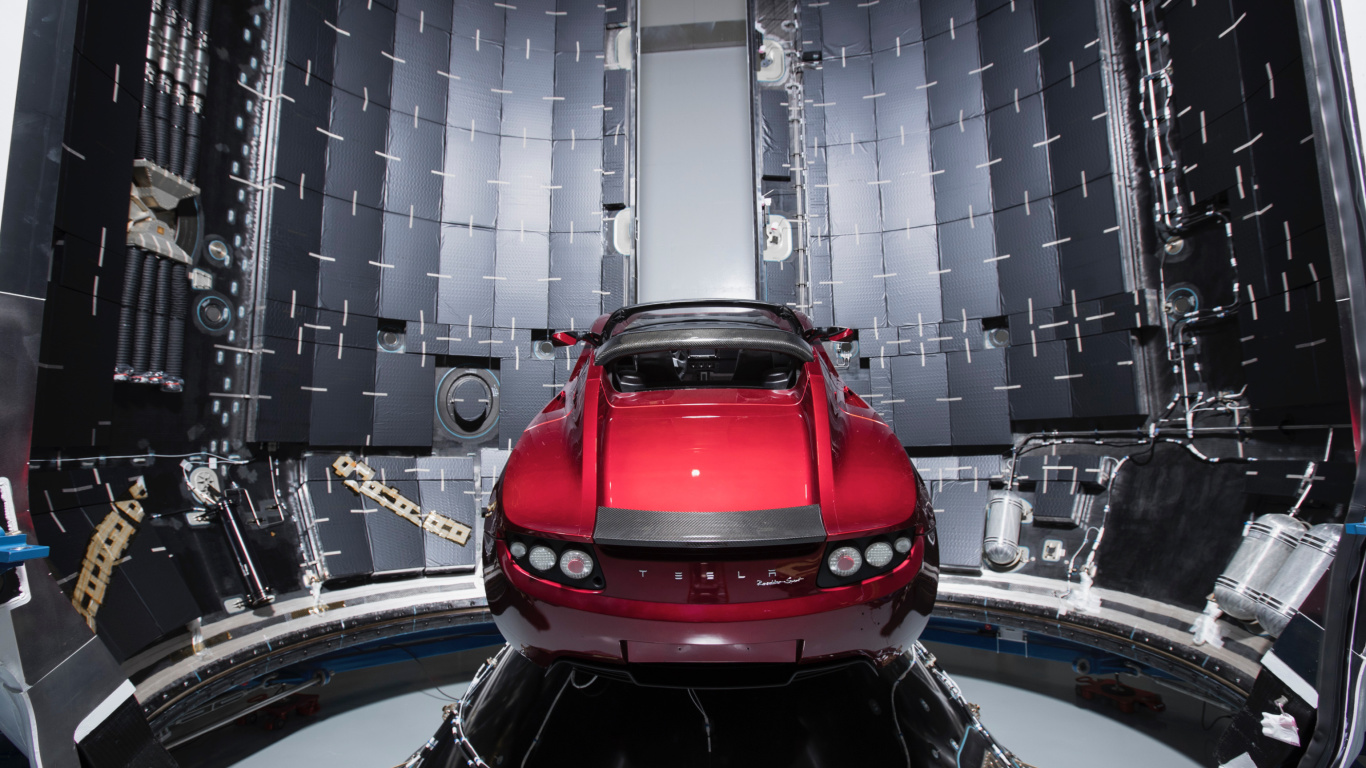 Das SpaceX Starman Tesla Roadster Wallpaper 1366x768