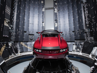 Fondo de pantalla SpaceX Starman Tesla Roadster 320x240