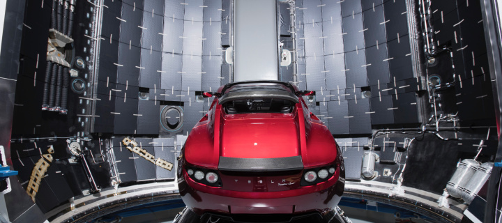 Sfondi SpaceX Starman Tesla Roadster 720x320