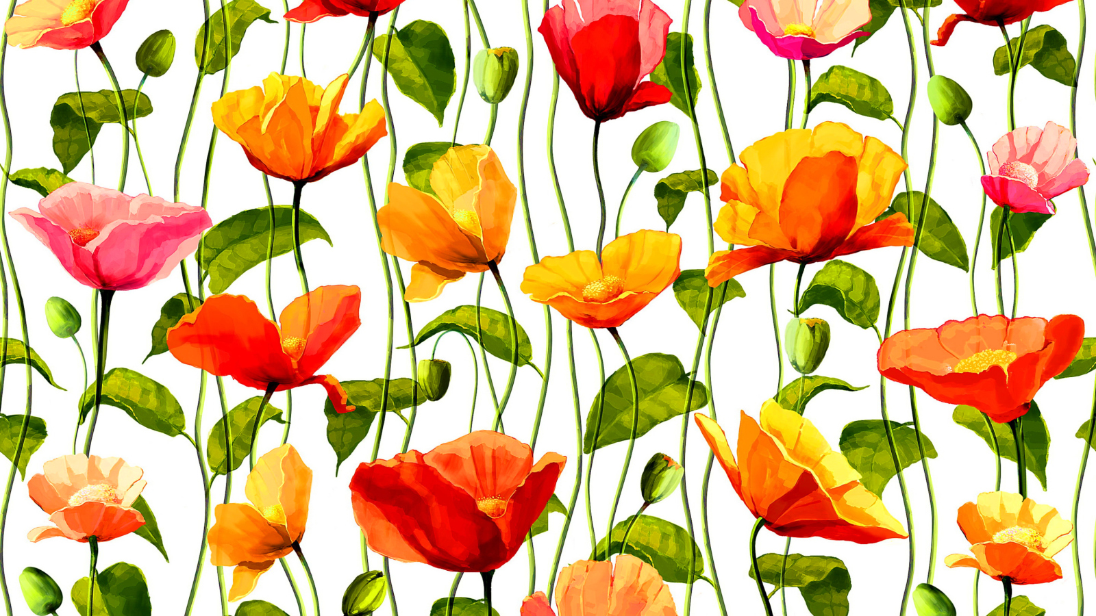 Screenshot №1 pro téma Floral Pattern 1600x900