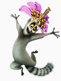 Lemur King From Madagascar wallpaper 240x320