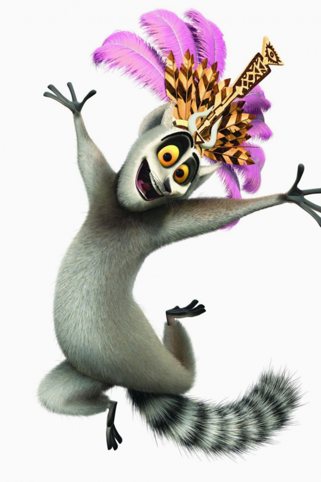 Fondo de pantalla Lemur King From Madagascar 640x960