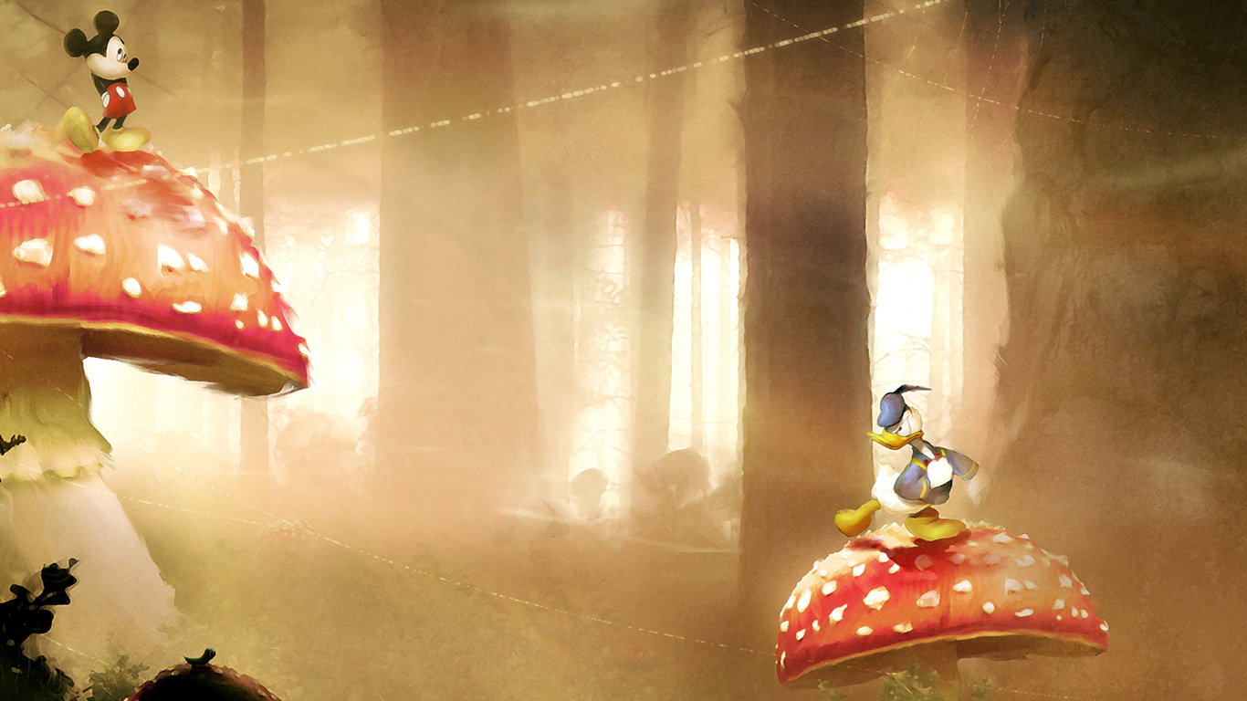 Sfondi Mickey Mouse and Donald Duck 1366x768