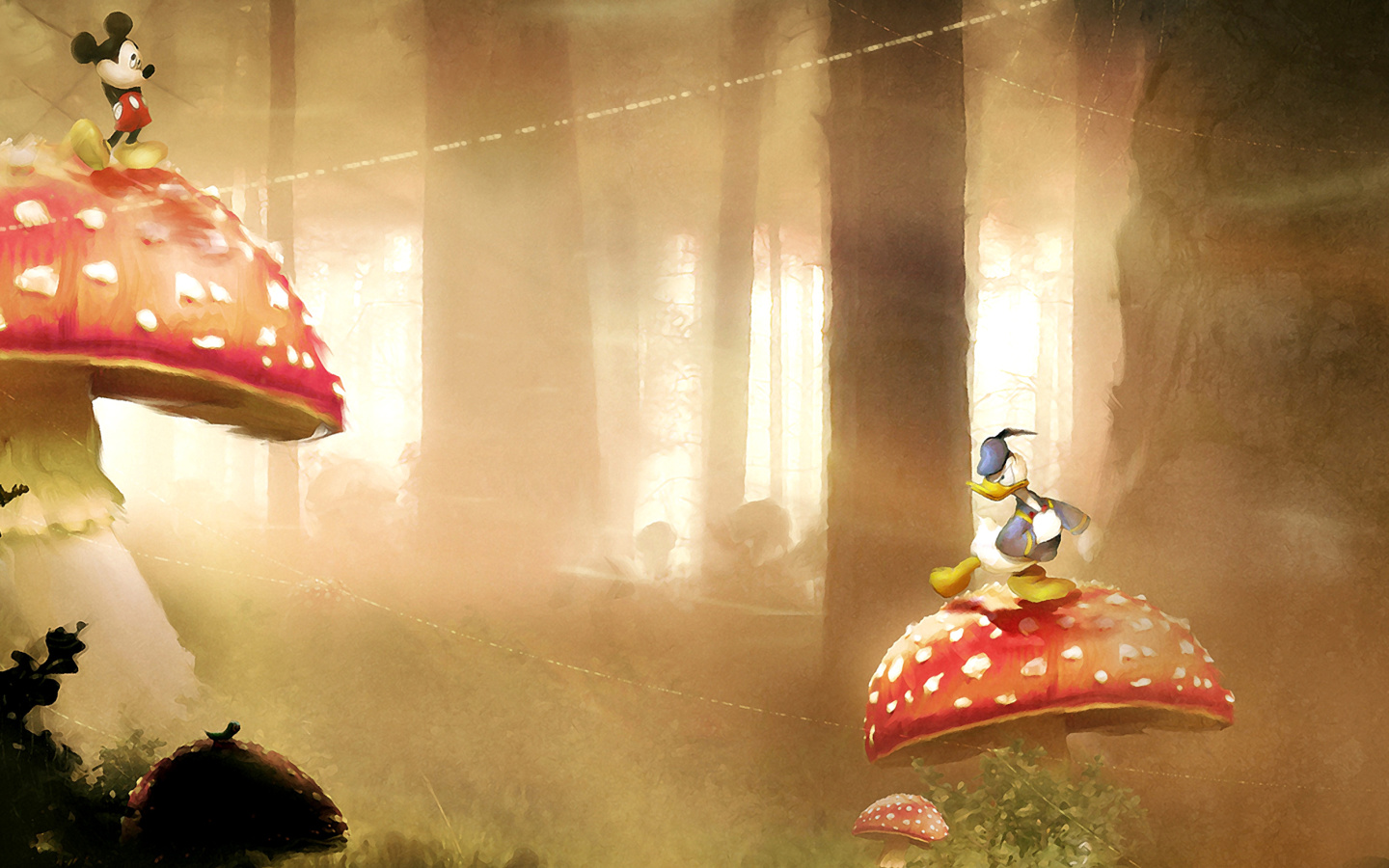 Das Mickey Mouse and Donald Duck Wallpaper 1440x900