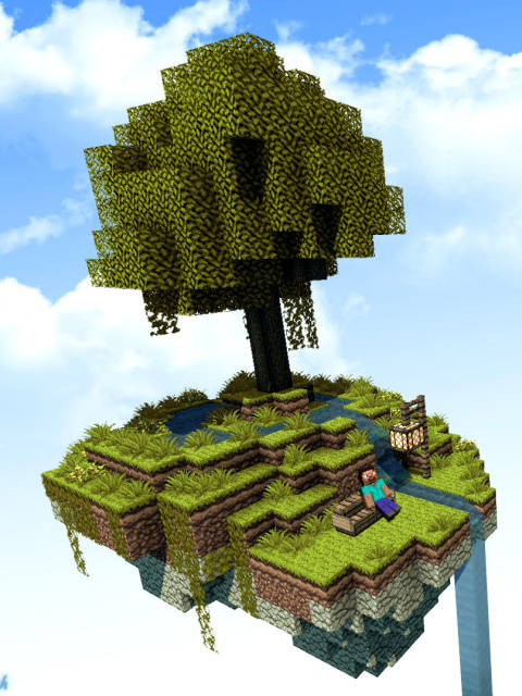 Fondo de pantalla Minecraft Island Texture 480x640