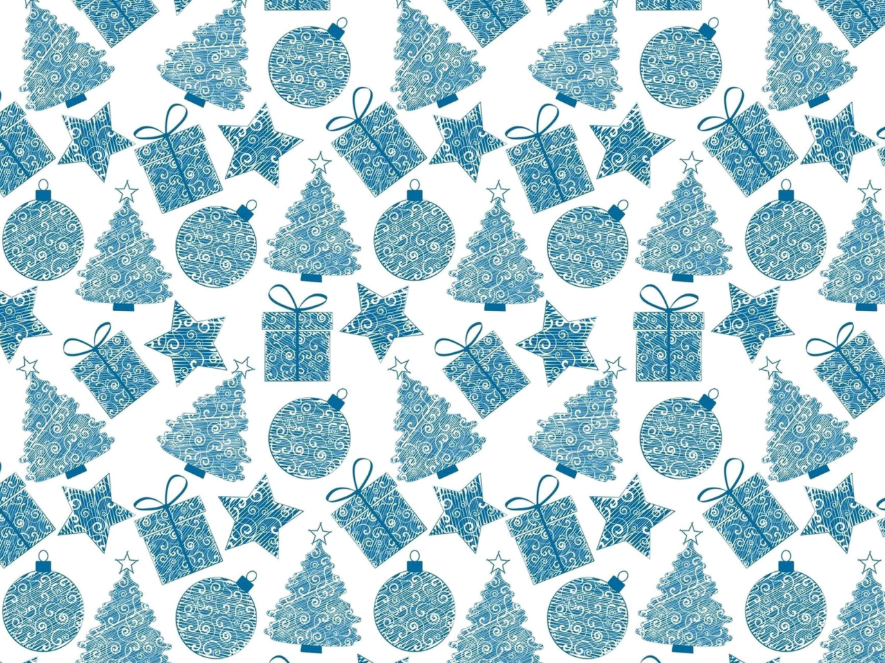 Screenshot №1 pro téma Christmas Blue Texture 1280x960