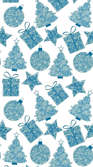Обои Christmas Blue Texture 360x640
