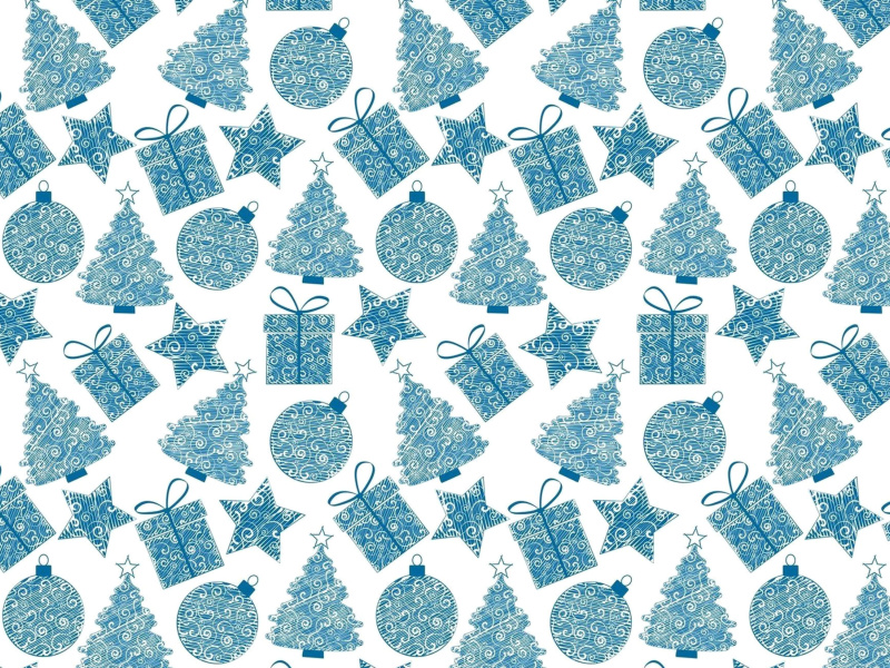 Screenshot №1 pro téma Christmas Blue Texture 800x600