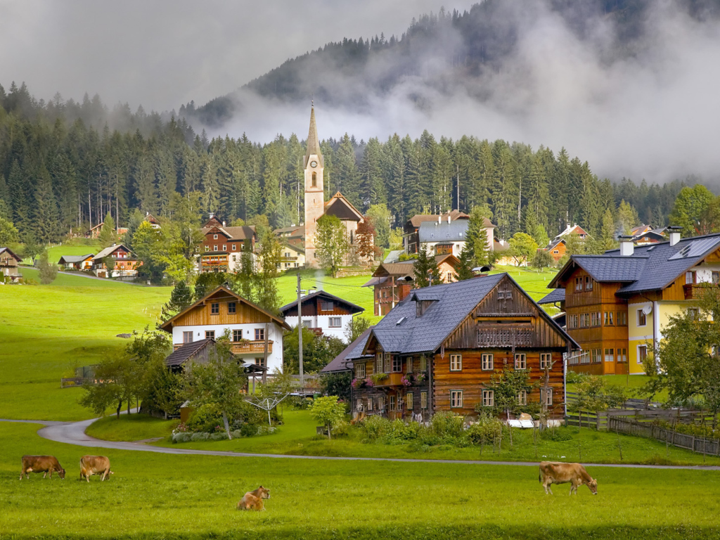 Fondo de pantalla Gosau Village - Austria 1024x768