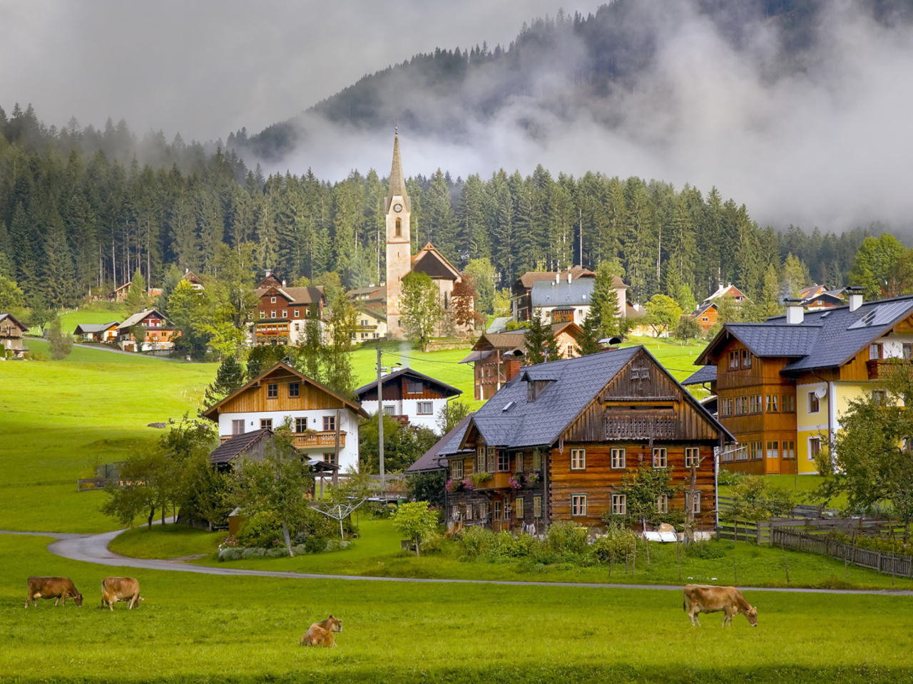 Обои Gosau Village - Austria 1280x960