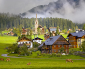 Обои Gosau Village - Austria 176x144