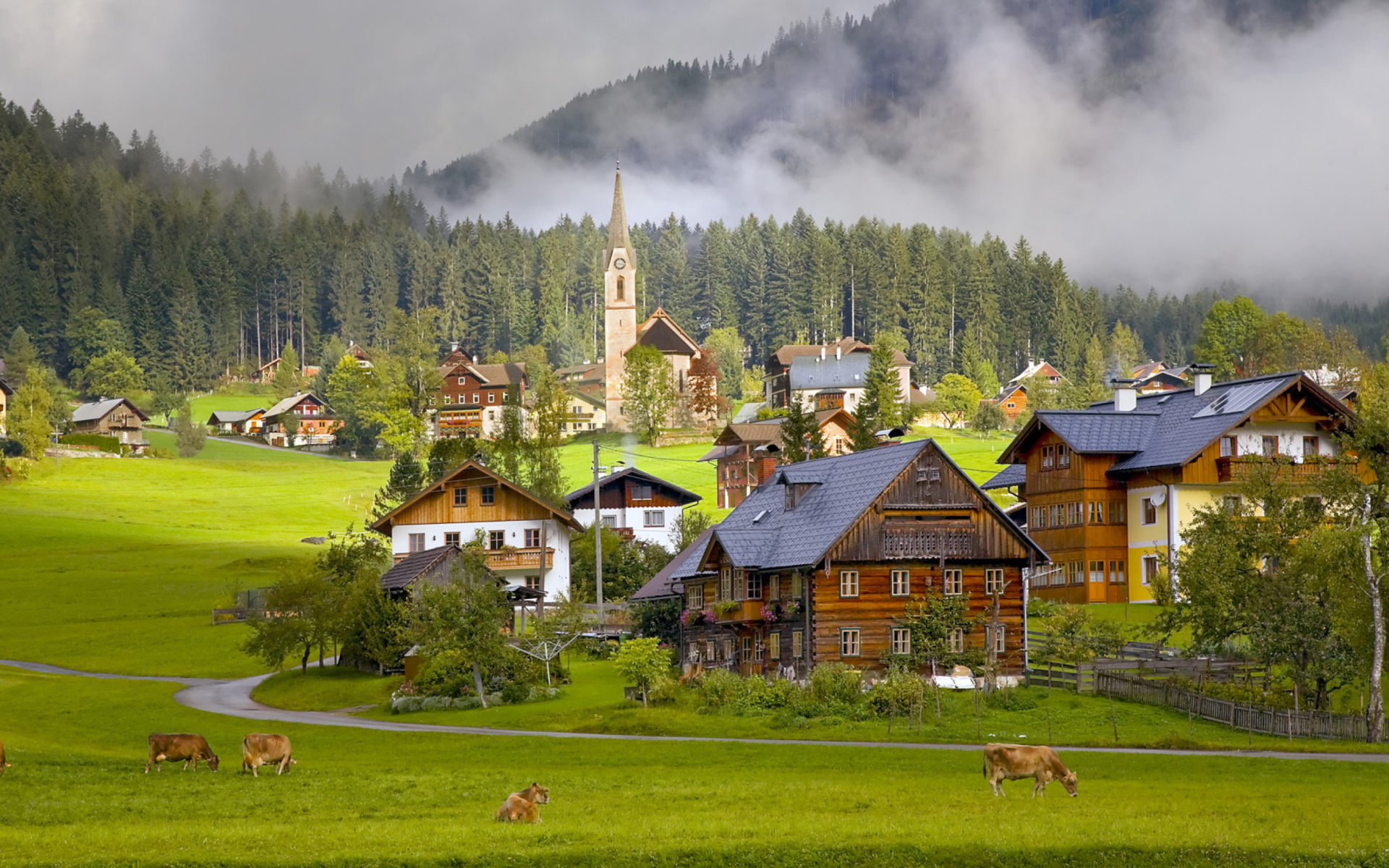 Sfondi Gosau Village - Austria 1920x1200