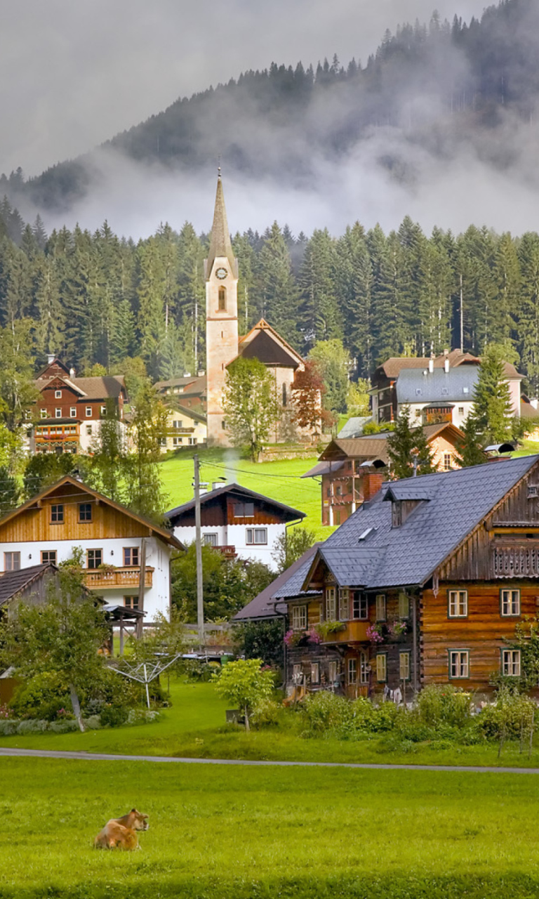 Das Gosau Village - Austria Wallpaper 768x1280