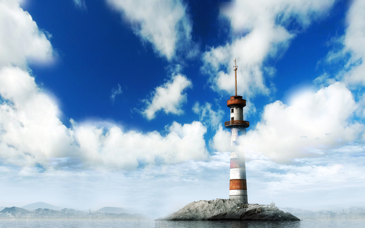 Обои Lighthouse on West Coast 1280x800