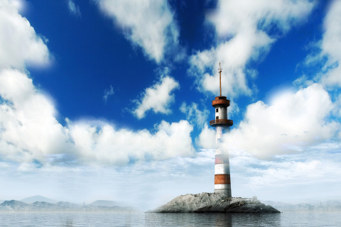 Das Lighthouse on West Coast Wallpaper 480x320