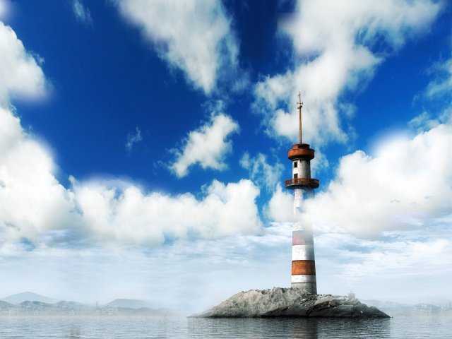 Das Lighthouse on West Coast Wallpaper 640x480