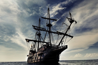 Black Pearl Pirates Of The Caribbean - Obrázkek zdarma pro 1024x768