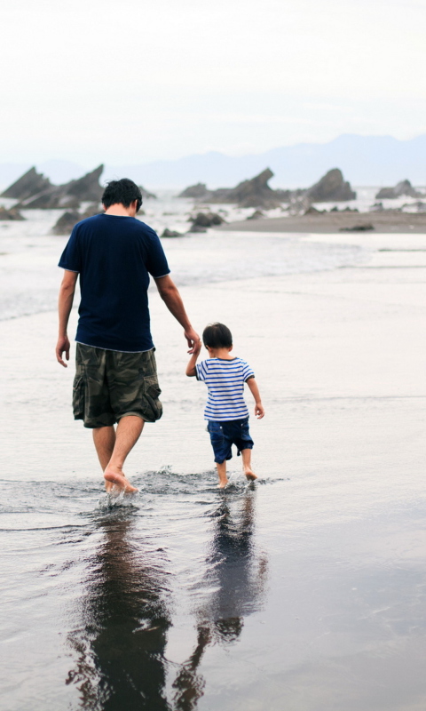 Dad And Son wallpaper 480x800
