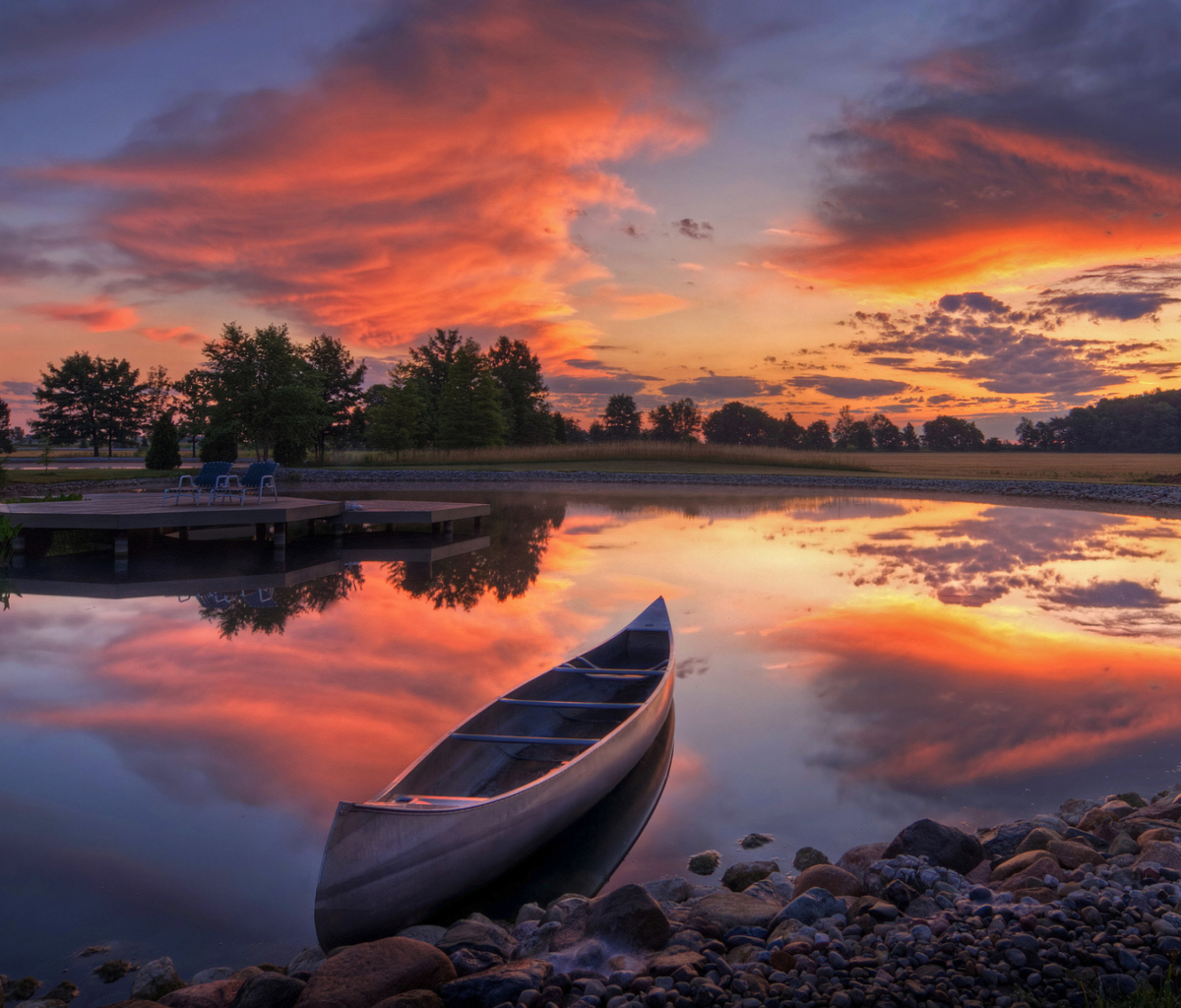 Canoe At Sunset screenshot #1 1200x1024
