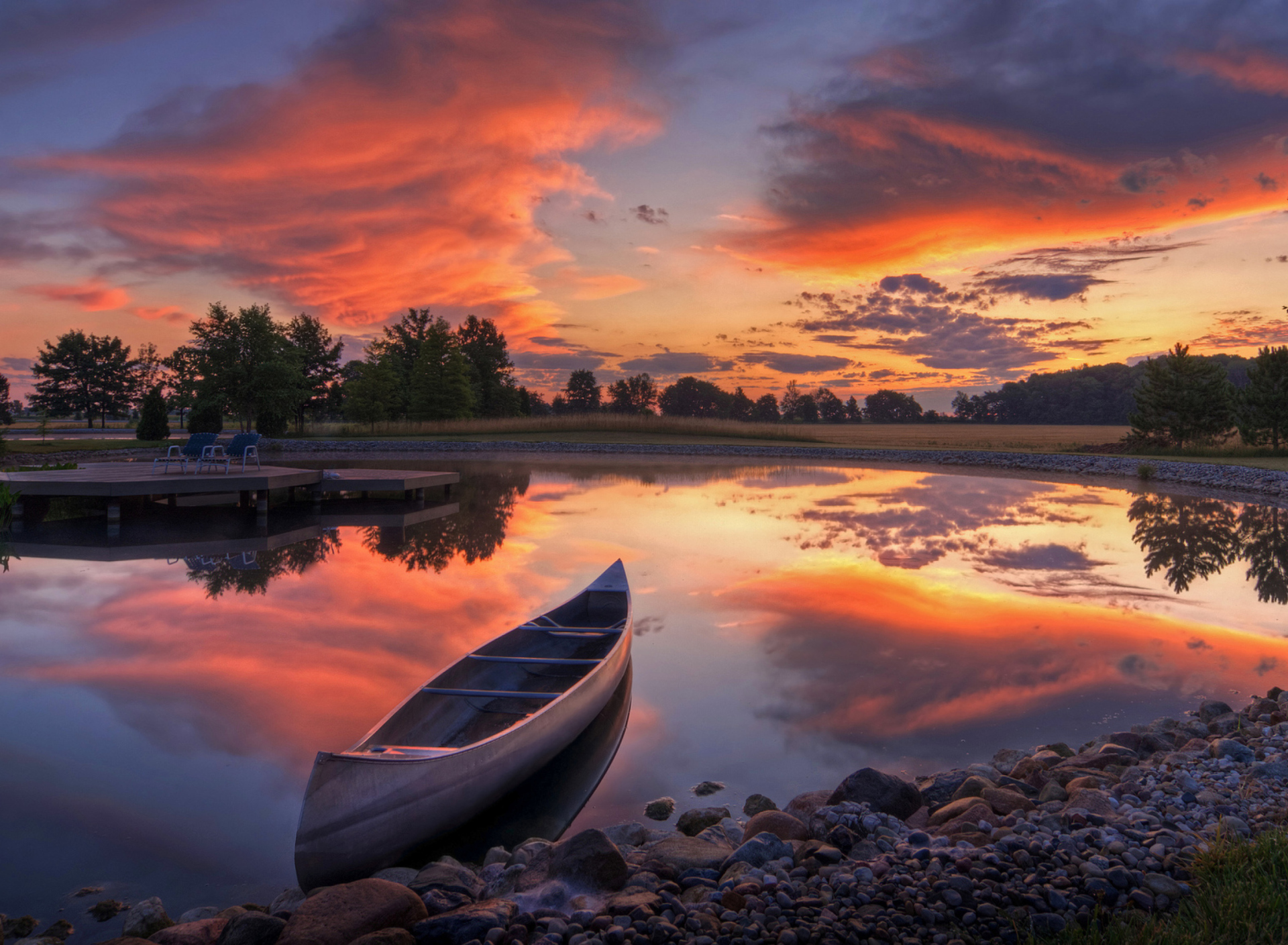 Canoe At Sunset wallpaper 1920x1408